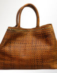 Never Mind Nmbgm108A Tote Vintage Handmade Genuine Cowhide Leather Women Bag Western Handbag Purse