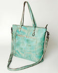 Never Mind Nmbg127A Tote Vintage Handmade Genuine Cowhide Leather Women Bag Western Handbag Purse