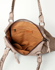 Never Mind Nmbg128C Tote Vintage Handmade Genuine Cowhide Leather Women Bag Western Handbag Purse