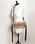 American Darling Small Crossbody Hand Tooled Saddle Blanket Genuine Leather women bag western handbag purse