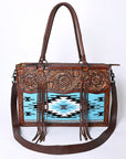 American Darling Tote Hand Tooled Hair On Genuine Leather Women Bag Western Handbag Purse