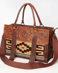American Darling Tote Hand Tooled Hair On Genuine Leather Women Bag Western Handbag Purse