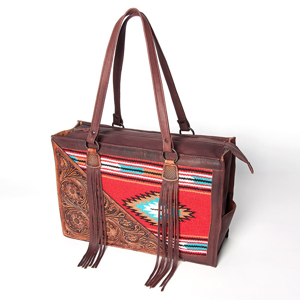 American Darling Hand Tooled Hair On Genuine Leather Women Bag Western Handbag Purse