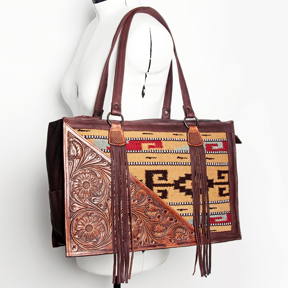 American Darling Hand Tooled Hair On Genuine Leather Women Bag Western Handbag Purse
