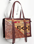 American Darling Hand Tooled Hair On Genuine Leather Women Bag Western Handbag Purse