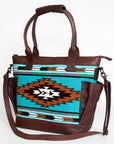 American Darling TOTE Upcycled Wool Genuine Leather women bag western handbag purse