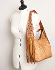 American Darling ADBGA242 Hobo Hand Tooled Hair-On Genuine Leather Women Bag Western Handbag Purse