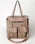 Never Mind Nmbg111A Tote Vintage Handmade Genuine Cowhide Leather Women Bag Western Handbag Purse