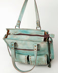 Never Mind Nmbg111C Tote Vintage Handmade Genuine Cowhide Leather Women Bag Western Handbag Purse
