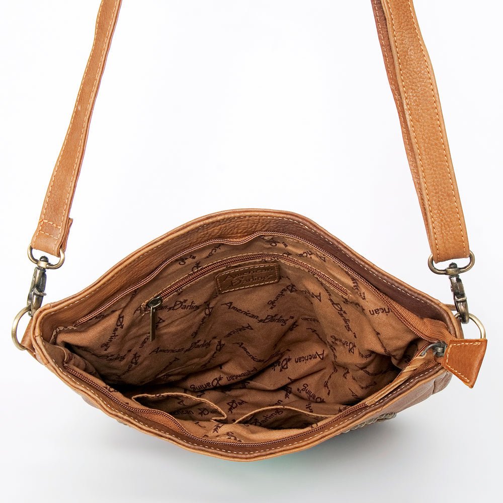 American Darling Large Crossbody Hand Tooled Genuine Leather women bag western handbag purse