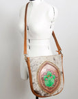 American Darling Large Crossbody Hand Tooled Genuine Leather women bag western handbag purse
