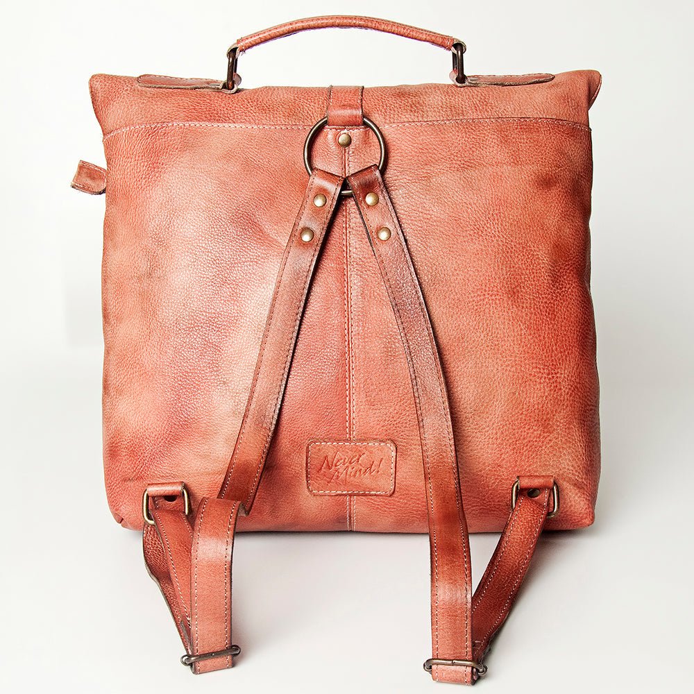 Never Mind Nmbg134C Backpack Vintage Handmade Genuine Cowhide Leather Women Bag Western Handbag Purse