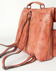 Never Mind Nmbg134C Backpack Vintage Handmade Genuine Cowhide Leather Women Bag Western Handbag Purse