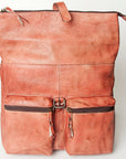 Never Mind Nmbg134C Backpack Vintage Handmade Genuine Cowhide Leather Women Bag Western Handbag Purse