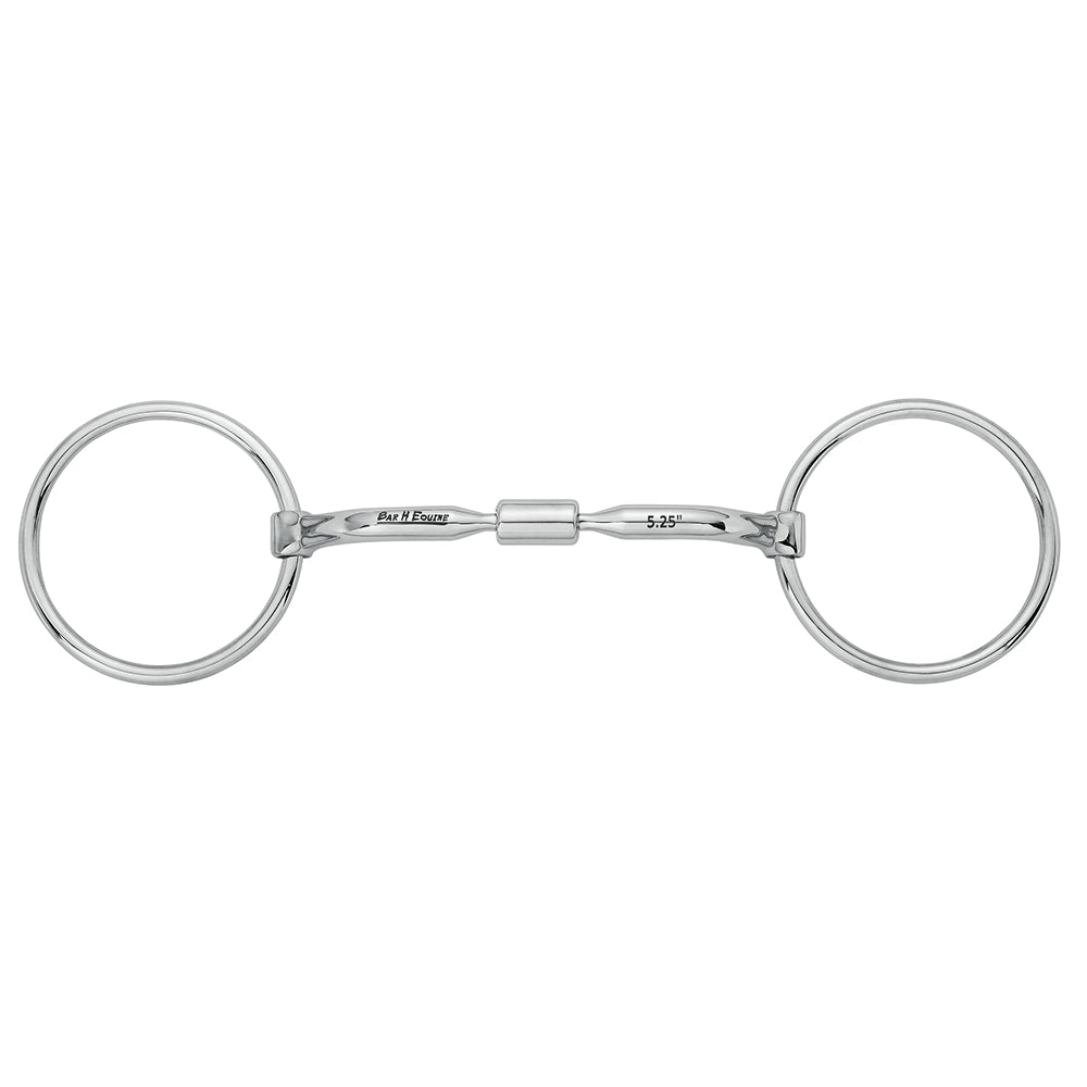 BAR H EQUINE Loose Ring Snaffle with Comfort Mouthpiece &amp; Copper Inlays