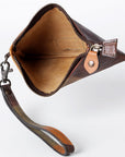 Never Mind Nmbgz114A Wristlet Vintage Handmade Genuine Cowhide Leather Women Bag Western Handbag Purse