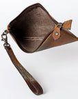 Never Mind Nmbgz115A Wristlet Vintage Handmade Genuine Cowhide Leather Women Bag Western Handbag Purse