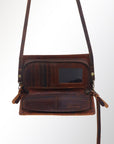 American Darling Organiser Hair-On Hand Tooled Genuine Leather Women Bag Western Handbag Purse