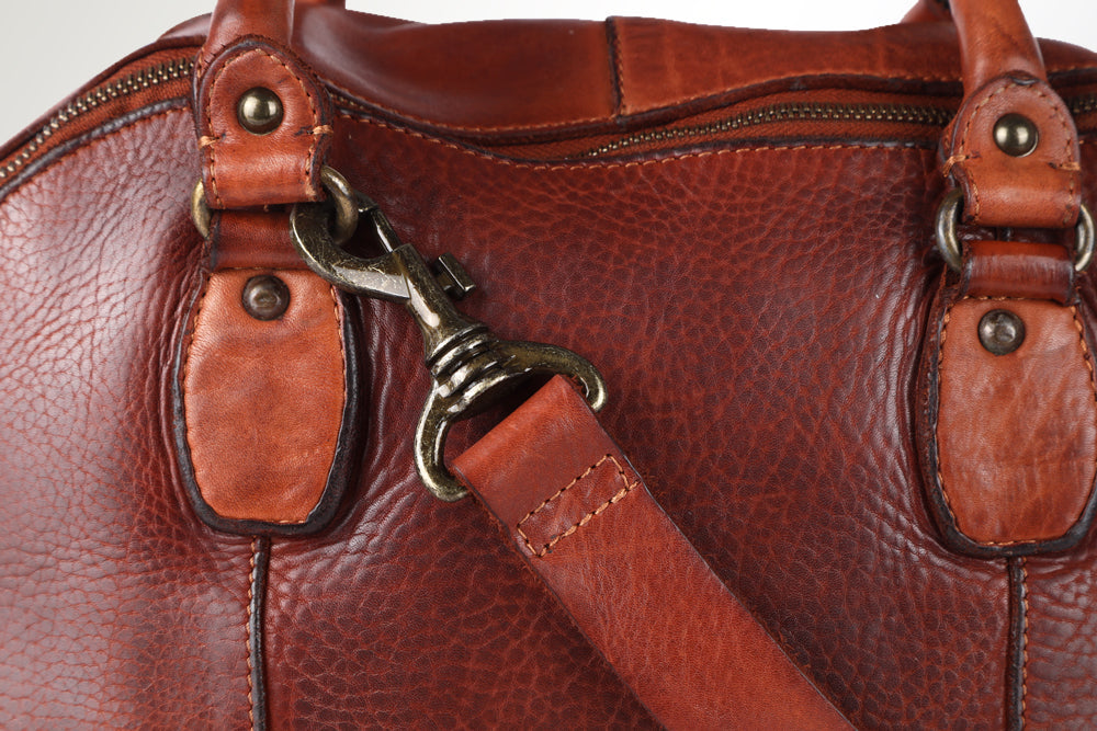 Spaghetti Western Swc124Bcg Tote Vintage Handmade Drum Dyed Genuine European Cowhide Leather Women Bag Western Handbag Purse