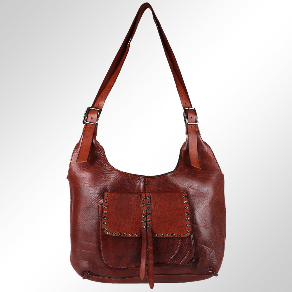 Spaghetti Western Swc125Cg Tote Vintage Handmade Drum Dyed Genuine European Cowhide Leather Women Bag Western Handbag Purse