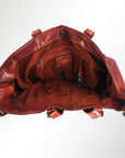Spaghetti Western Swc126Cg Tote Vintage Handmade Drum Dyed Genuine European Cowhide Leather Women Bag Western Handbag Purse