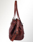 Spaghetti Western Swc126Cg Tote Vintage Handmade Drum Dyed Genuine European Cowhide Leather Women Bag Western Handbag Purse
