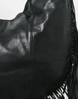 Spaghetti Western Swc127Blk Hobo Vintage Handmade Drum Dyed Genuine European Cowhide Leather Women Bag Western Handbag Purse