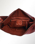 Spaghetti Western Swc129Cg Hobo Vintage Handmade Drum Dyed Genuine European Cowhide Leather Women Bag Western Handbag Purse
