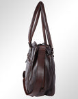 Spaghetti Western Swc131Brn Tote Vintage Handmade Drum Dyed Genuine European Cowhide Leather Women Bag Western Handbag Purse
