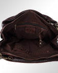 Spaghetti Western Swc131Brn Tote Vintage Handmade Drum Dyed Genuine European Cowhide Leather Women Bag Western Handbag Purse