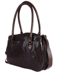 Spaghetti Western Swc131Brn Tote Vintage Handmade Drum Dyed Genuine European Cowhide Leather Women Bag Western Handbag Purse