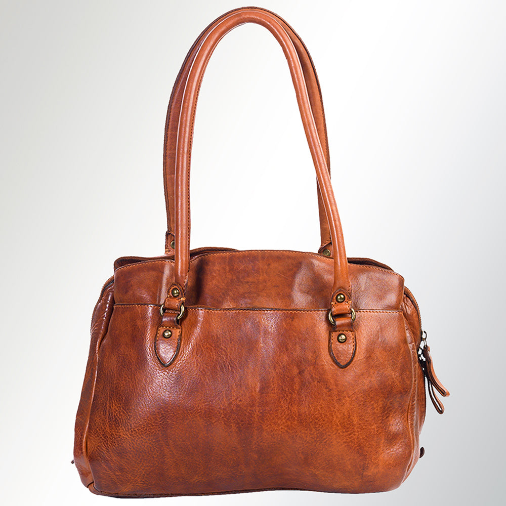 Spaghetti Western Swc131Cg Tote Vintage Handmade Drum Dyed Genuine European Cowhide Leather Women Bag Western Handbag Purse