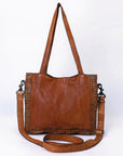 Spaghetti Western Swc133Tan Tote Vintage Handmade Drum Dyed Genuine European Cowhide Leather Women Bag Western Handbag Purse