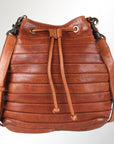 Spaghetti Western Swc138Btan Hobo Vintage Handmade Drum Dyed Genuine European Cowhide Leather Women Bag Western Handbag Purse