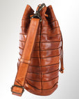 Spaghetti Western Swc138Btan Hobo Vintage Handmade Drum Dyed Genuine European Cowhide Leather Women Bag Western Handbag Purse