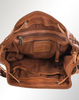 Spaghetti Western Swc138Btan Hobo Vintage Handmade Drum Dyed Genuine European Cowhide Leather Women Bag Western Handbag Purse