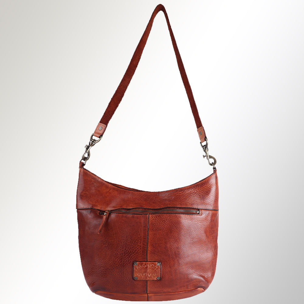 Spaghetti Western Swc140Cg Hobo Vintage Handmade Drum Dyed Genuine European Cowhide Leather Women Bag Western Handbag Purse
