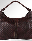 Spaghetti Western Swc141Brn Hobo Vintage Handmade Drum Dyed Genuine European Cowhide Leather Women Bag Western Handbag Purse