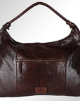 Spaghetti Western Swc141Brn Hobo Vintage Handmade Drum Dyed Genuine European Cowhide Leather Women Bag Western Handbag Purse