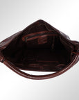 Spaghetti Western Swc141Brn Hobo Vintage Handmade Drum Dyed Genuine European Cowhide Leather Women Bag Western Handbag Purse
