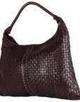 Spaghetti Western Swc141Brn Hobo Vintage Handmade Drum Dyed Genuine European Cowhide Leather Women Bag Western Handbag Purse