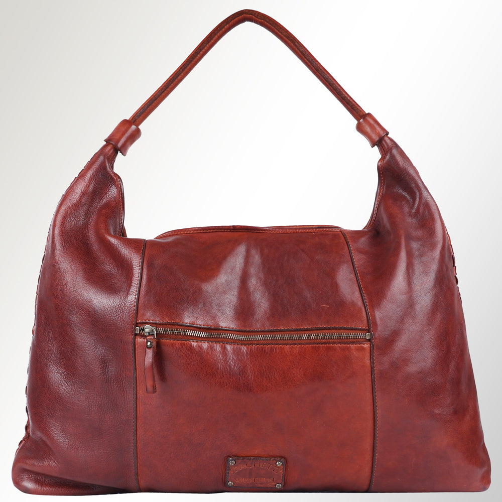 Spaghetti Western Swc141Cg Hobo Vintage Handmade Drum Dyed Genuine European Cowhide Leather Women Bag Western Handbag Purse