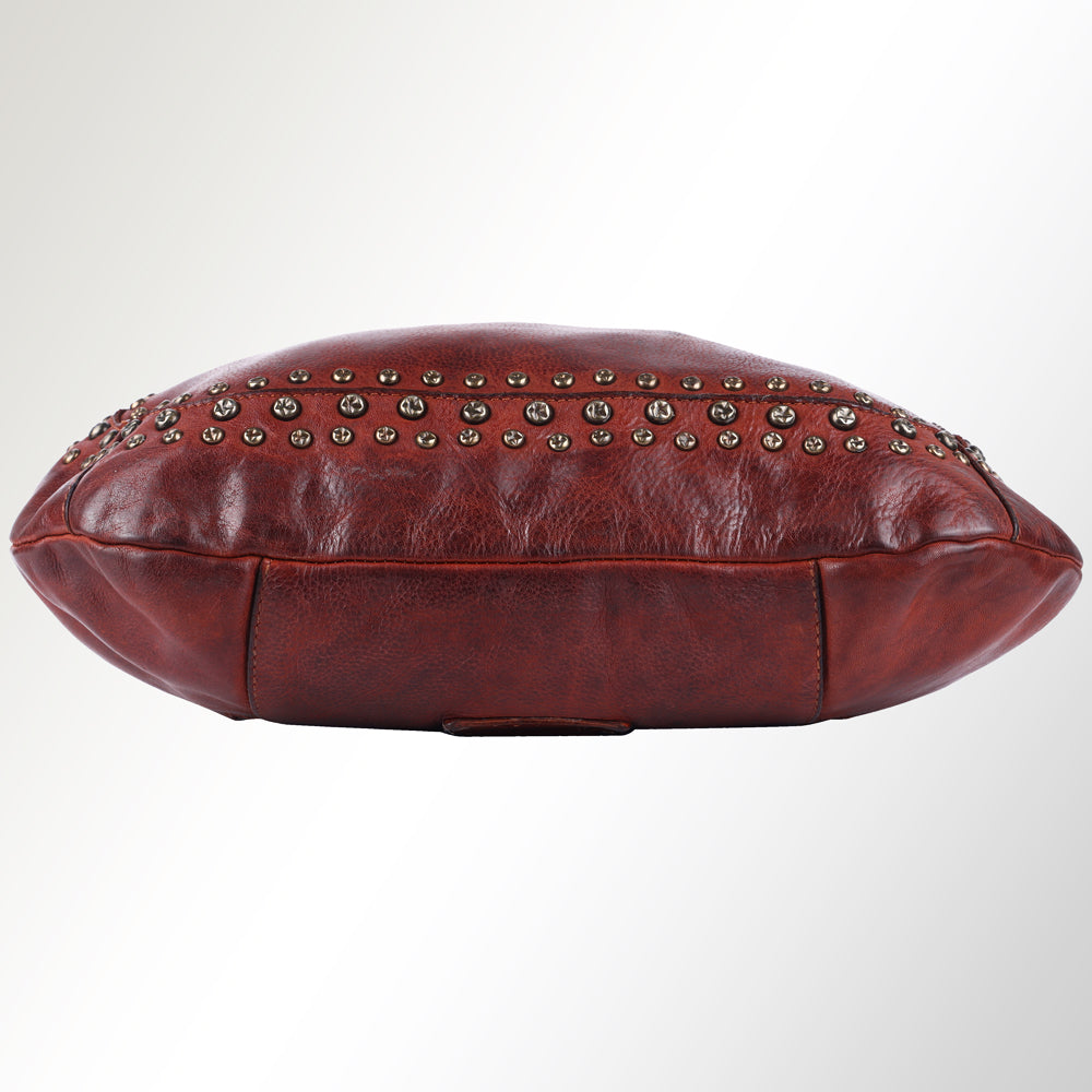 Spaghetti Western Swc142Acg Hobo Vintage Handmade Drum Dyed Genuine European Cowhide Leather Women Bag Western Handbag Purse