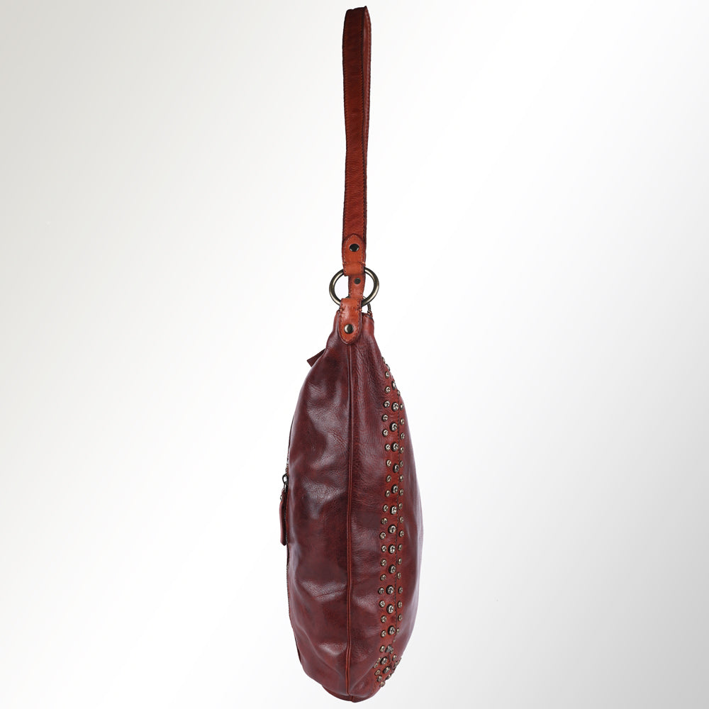 Spaghetti Western Swc142Acg Hobo Vintage Handmade Drum Dyed Genuine European Cowhide Leather Women Bag Western Handbag Purse