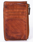 Spaghetti Western Swc146Acg Card-Holder Vintage Handmade Drum Dyed Genuine European Cowhide Leather Women Bag Western Handbag Purse