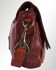 Envelope Style Leather Handbag With Genuine European Cowhide Full Grain Elegant Purse