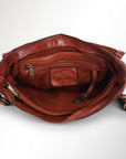 Envelope Style Leather Handbag With Genuine European Cowhide Full Grain Elegant Purse