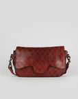 Envelope Style Leather Handbag With Genuine European Cowhide Full Grain Elegant Purse