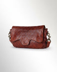 Envelope Style Leather Handbag With Genuine European Cowhide Full Grain Elegant Purse
