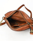 Spaghetti Western Swc152Cg Canteen Vintage Handmade Drum Dyed Genuine European Cowhide Leather Women Bag Western Handbag Purse